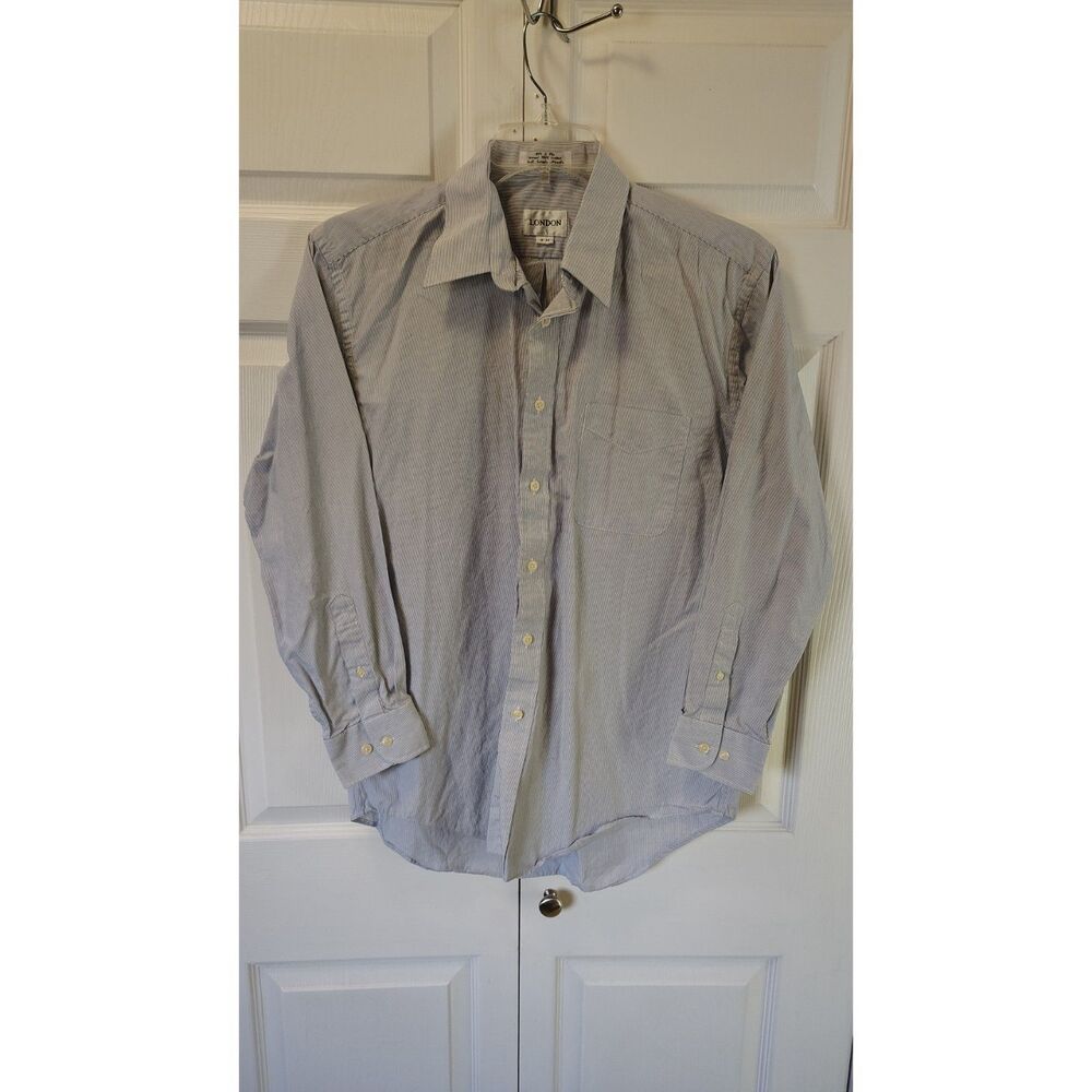 City of London Men's Striped Dress Shirt - Size 16 32